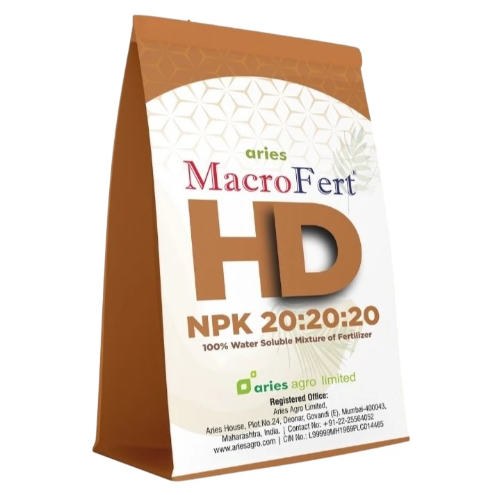 Aries Macrofert HD NPK 20:20:20 Highly Efficient at Lower Dosages, Multi-Purpose Fertilizer Can be Used In All Crops, Vegetables, Kitchen Gardens, etc
