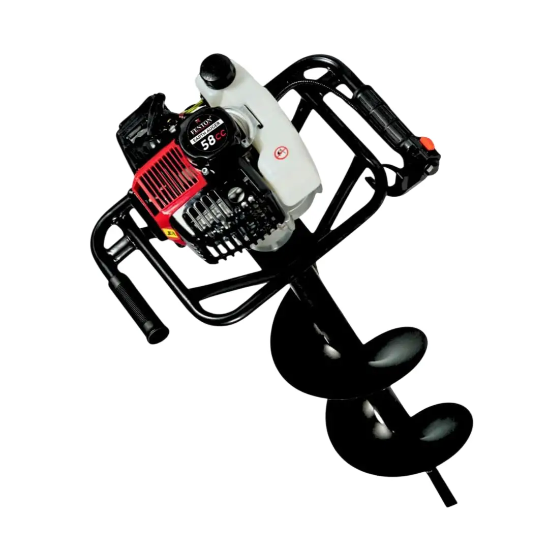 Fenton Krishi FEA-58 2-Stroke 58CC Earth Auger, Petrol Engine With 8 Inchs Bits For Plantation Fuel Grass Trimmer (Manual Feed)