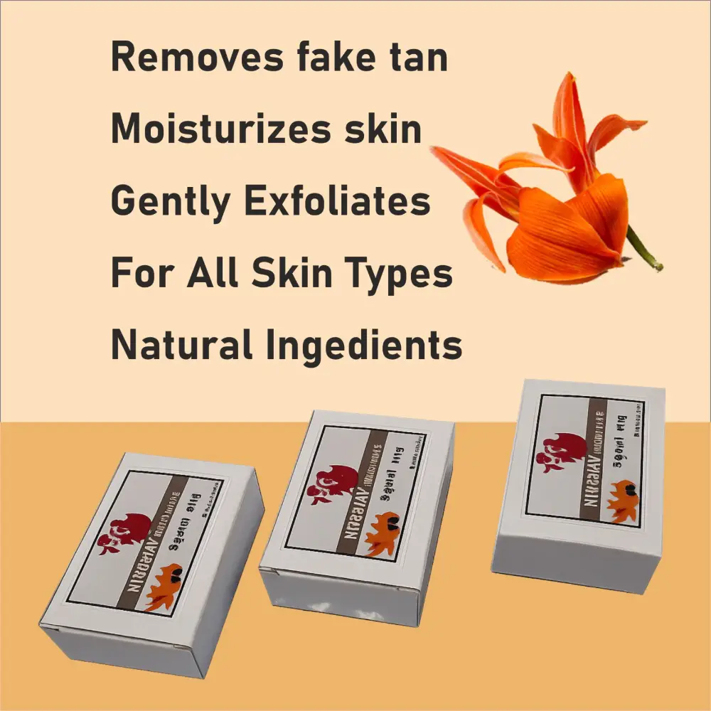 Radhe Agri Nirbhav Kesuda Bathing Soap, Handmade, Ayurvedic, Ideal For All Types Of Skin (110 Gm) Pack of 3 - Image 2