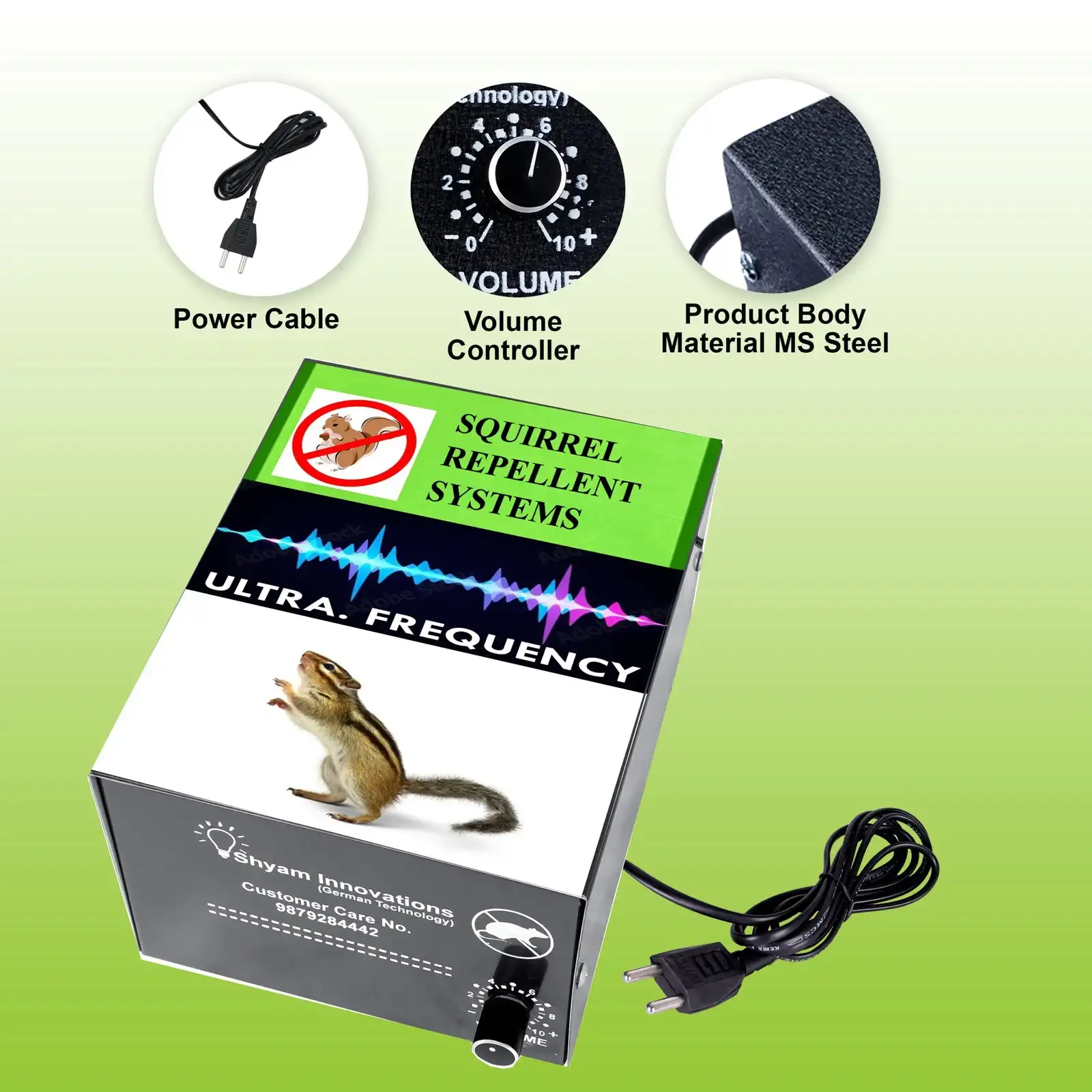 Shyam Ultrasonic Squirrel Repellent System For Home, Office, Mall, Mini Mart, And Hotel - Image 2