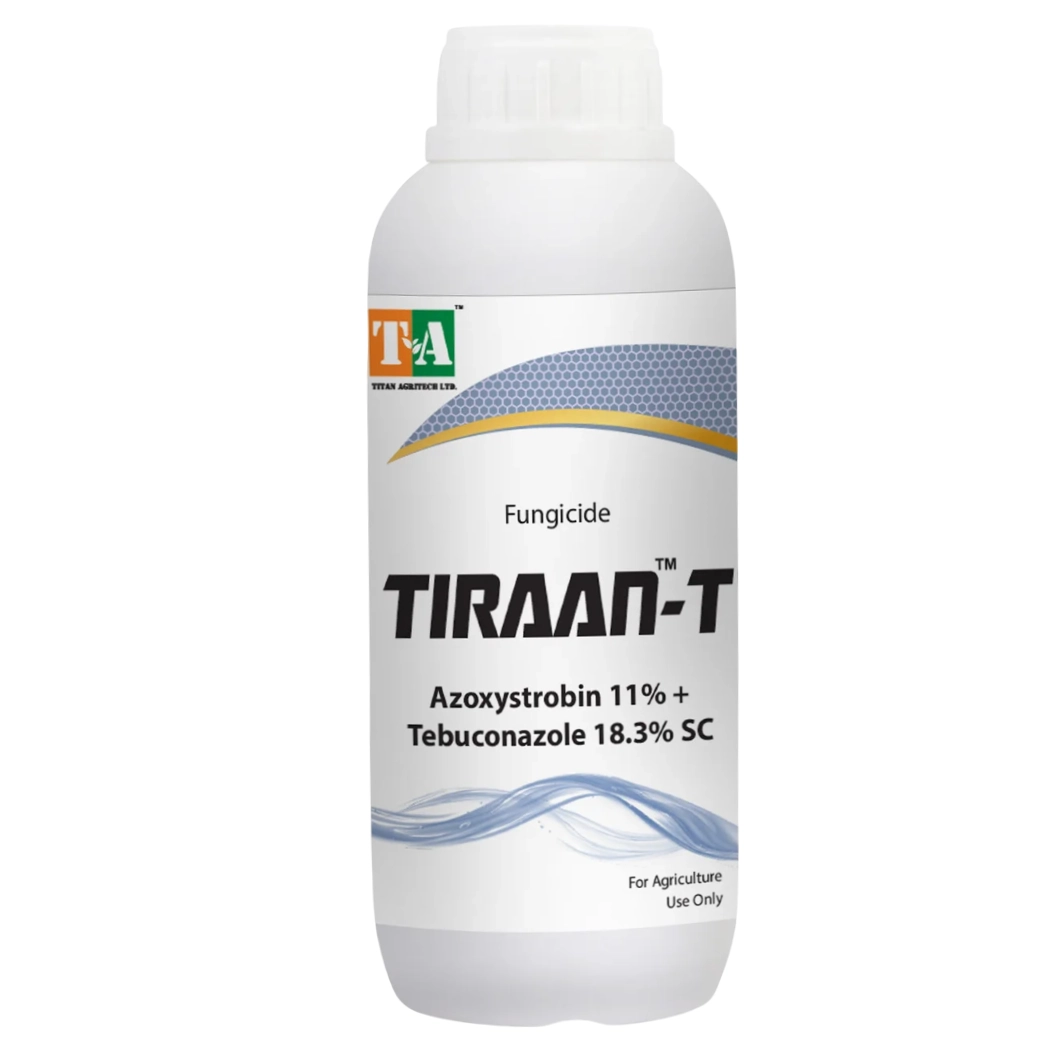 Titan Agritech Tiraan-T Azoxystrobin 11% + Tebuconazole 18.3% SC Fungicide, Broad Spectrum For Preventive And Curative Disease Control