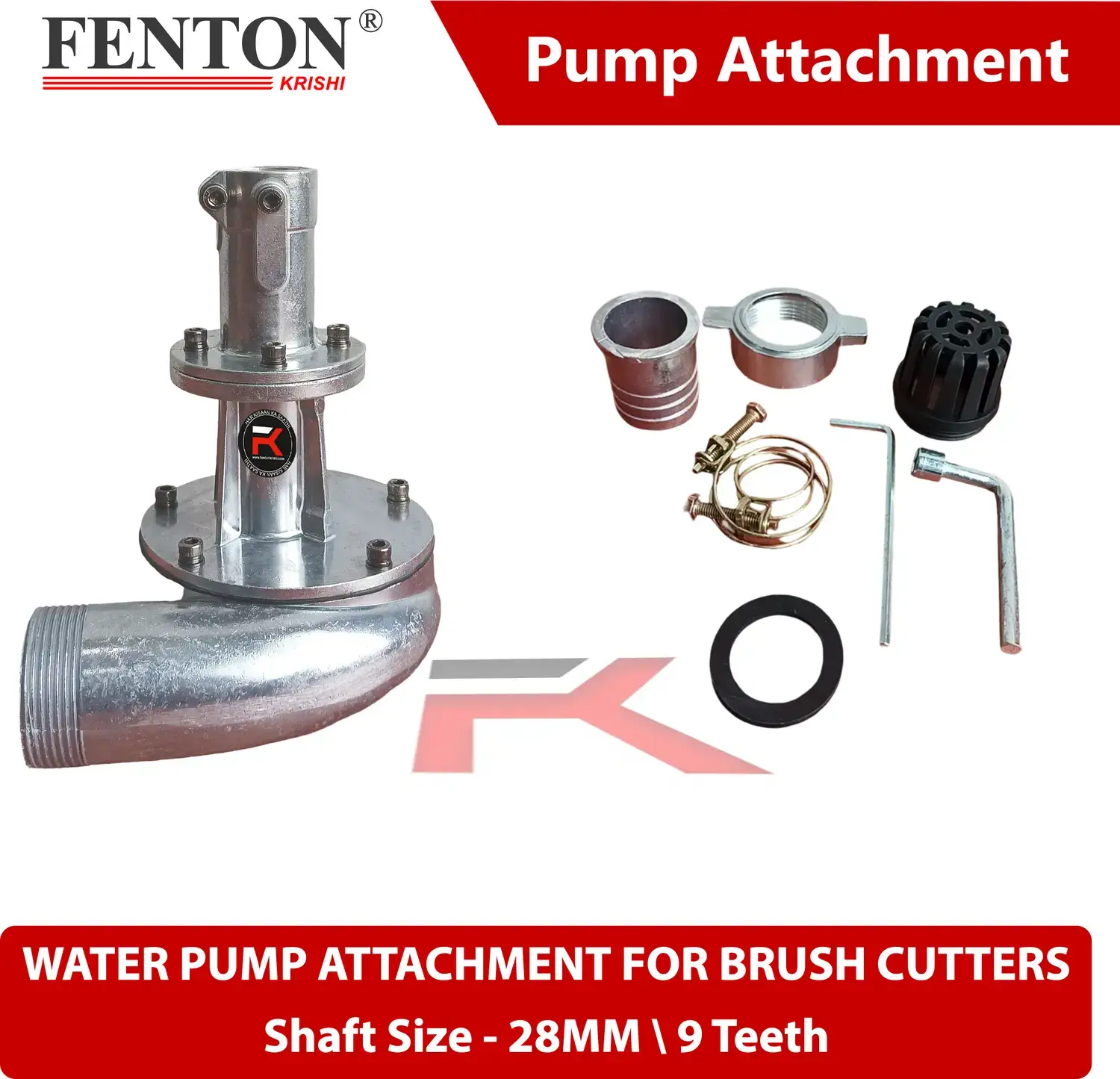 Fenton Krishi FTK-WPA-BC28 Water Pump Attachment For Brush Cutter 28MM Shaft, Grass Cutter Acessories - Image 3