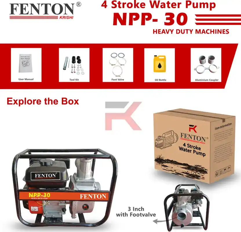 Fenton Krishi FTK-WP-30 Centrifugal Water Pump, 6.5 HP With 3 Inch Inlet And Outlet Heavy Duty Product - Image 5