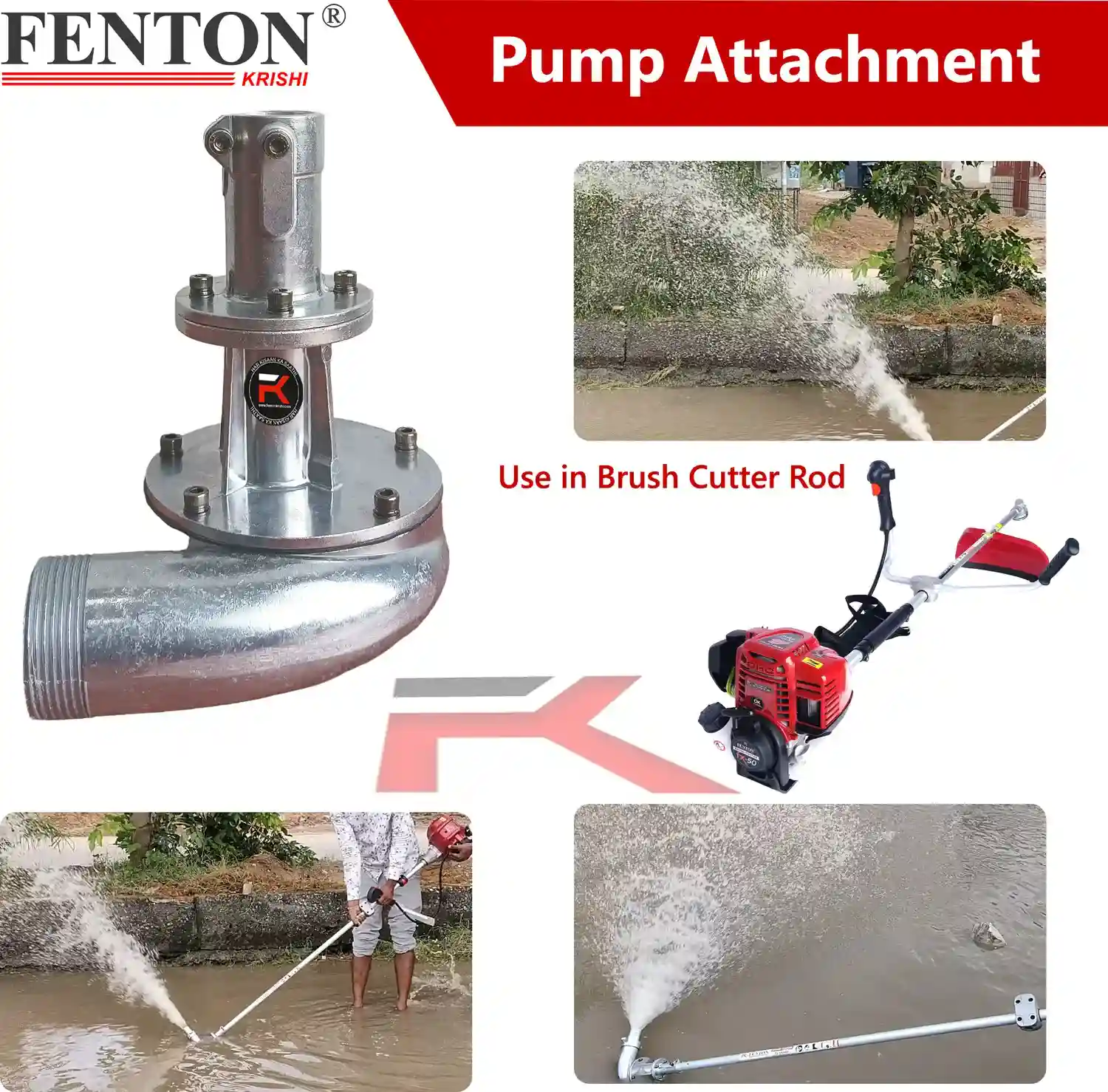Fenton Krishi FTK-WPA-BC28 Water Pump Attachment For Brush Cutter 28MM Shaft, Grass Cutter Acessories - Image 5