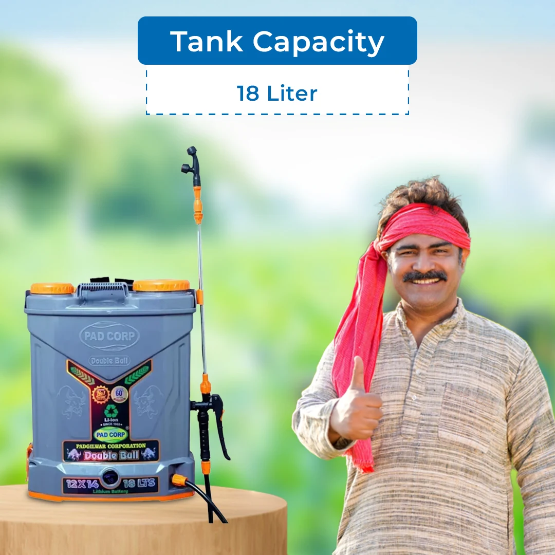 Pad Corp Lithium-Ion Double Bull 12 V X 14 Amp, Double Motor Sprayer, 18 Ltr Tank Capacity, 1.7 Ah Fast Charger, Free 9 Watt Led Bulb - Image 5