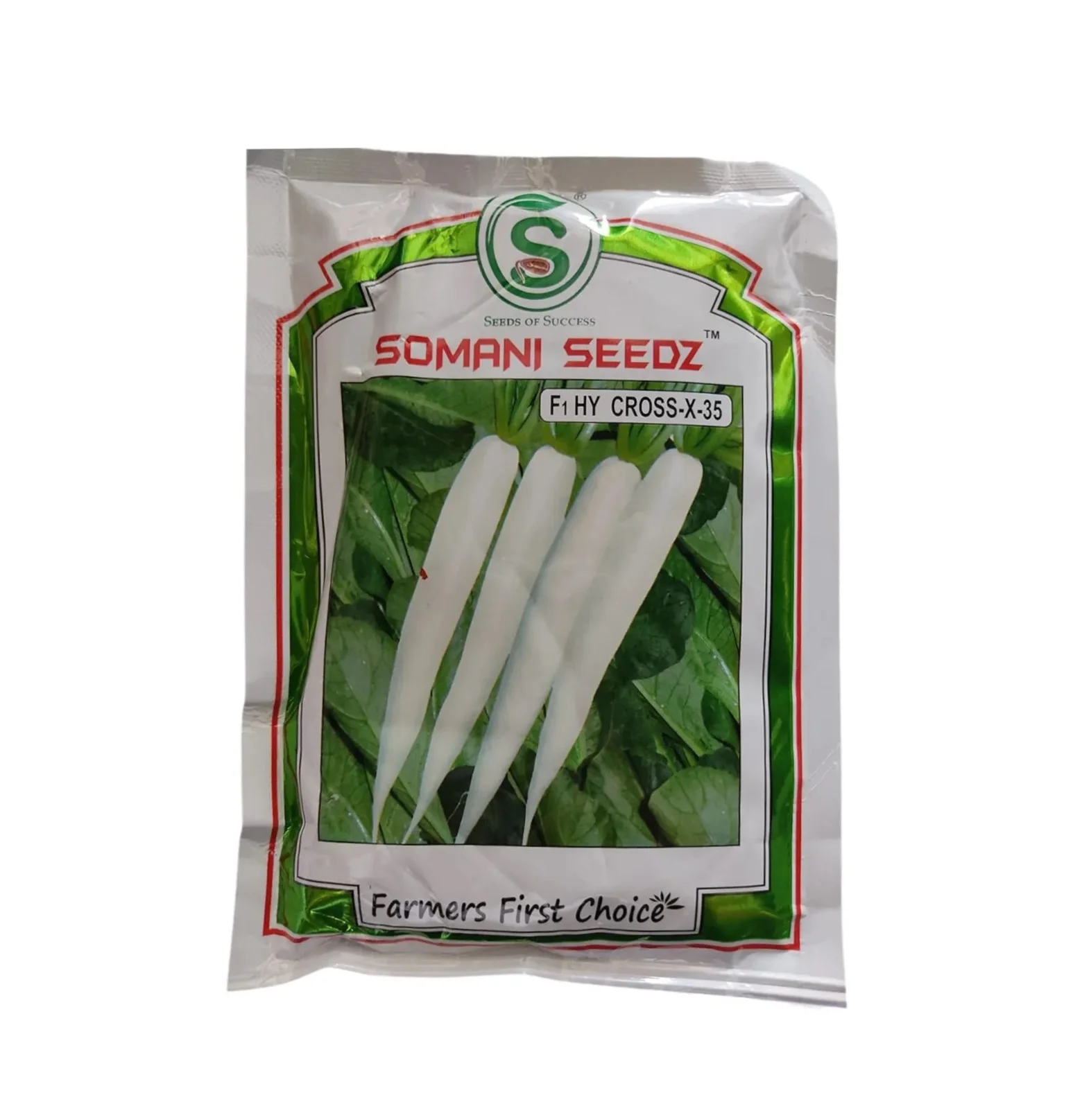 Somani Cross X-35 F1 Hybrid Radish Seeds, Fast Growing Variety With Long, Smooth White Roots