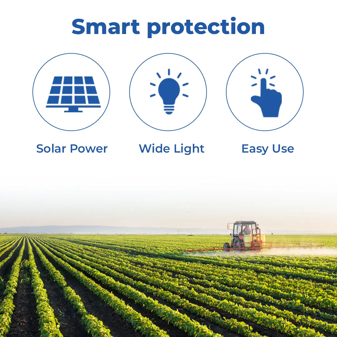 Radhe Agri Solar Smart Animal Repellent Light, Flashing Red LED Light, Real Animal Audio Output, Day & Night Sensor - Image 3