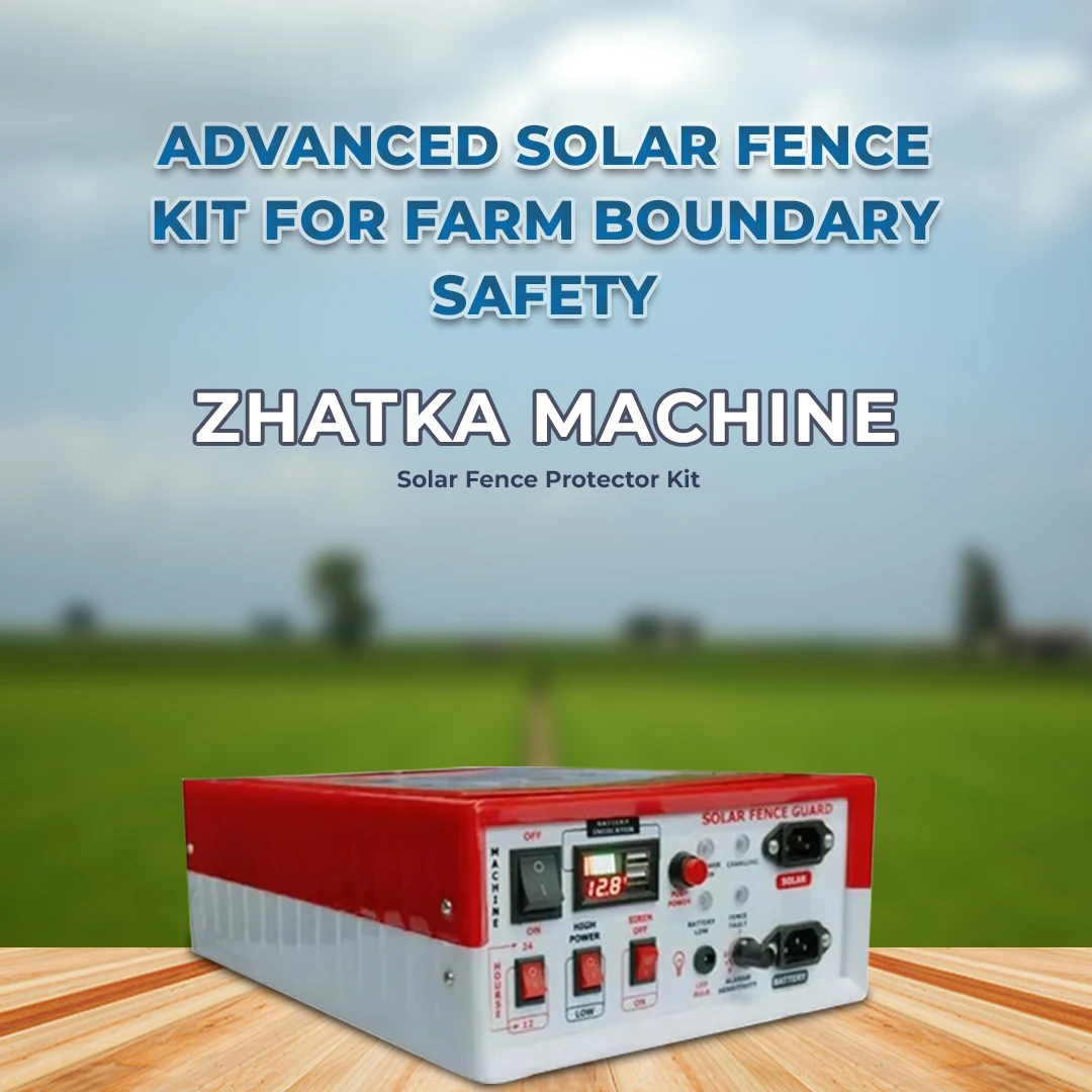 Kamal Agrotech Zhatka Machine Solar Fence Protector Kit, With Solar Panel, Battery, Siren, Insulator, 50 Acre Coverage - Image 2