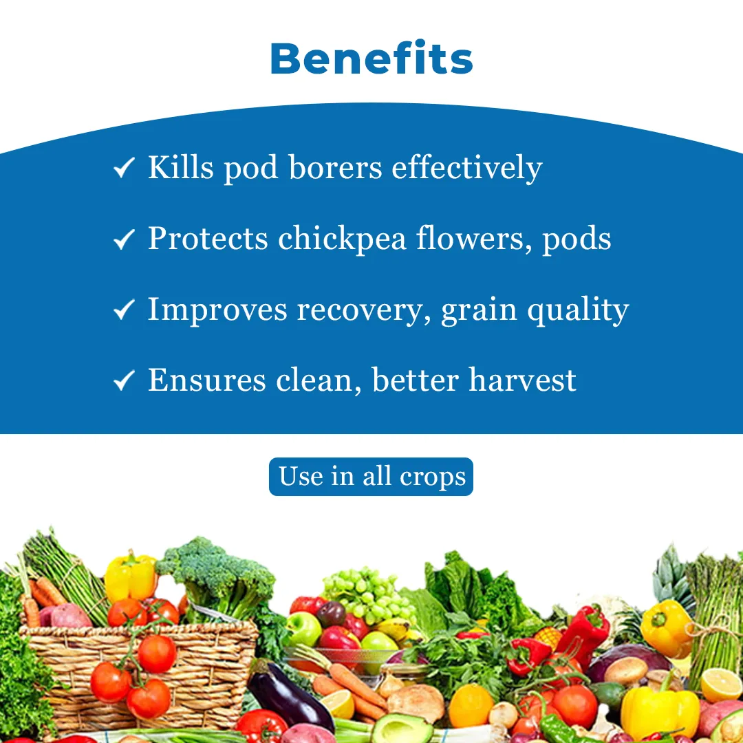 Chickpea, Bengal Gram Special Combo Pack (Evoke 250 GM + Carman 500 GM + Humus 500 GM) For Pod Borer, Fusarium Wilt and Vegetative Growth, For 1 Acre - Image 4