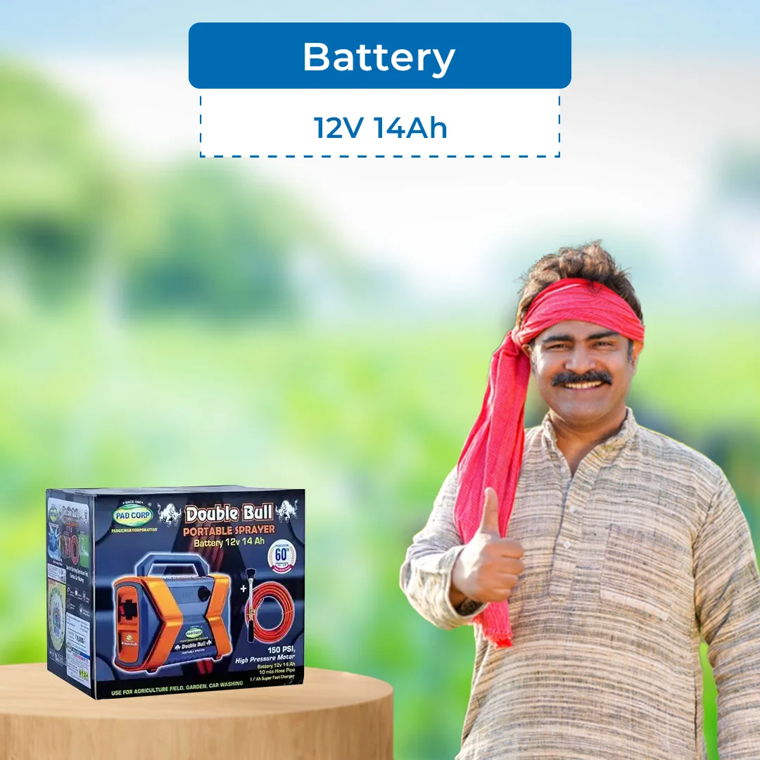 Pad Corp Double Bull Portable Battery Sprayer - 12v 14Ah - Image 5