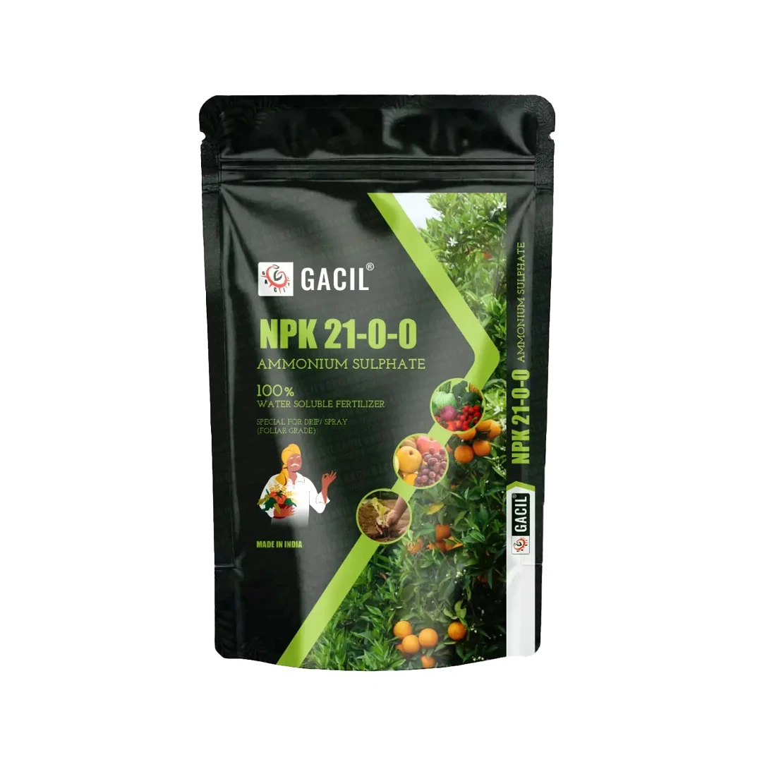 GACIL NPK 21-0-0 Ammonium Sulphate 21% Fertilizer For Garden Plants & Agriculture Farming Crops, White Crystalline Powder.