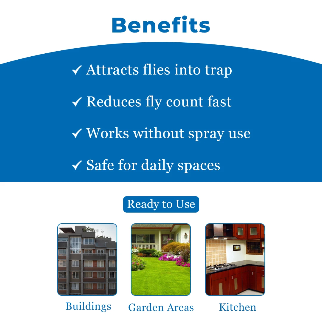 Green Revolution House Fly Trap (Pack of 10) Glue Trap, Insect Trap For Housefly, Poultry Flies, Sticky Paper - Image 4