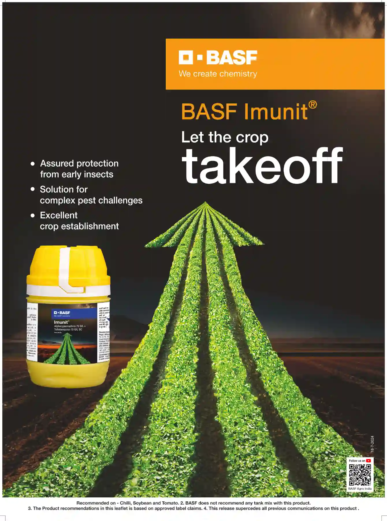 BASF Imunit Teflubenzuron 75 GL + Alphacypermethrin 75 GL SC Insecticide, Use For Cabbage, Chili, Onion, Peanut and Tomato - Image 2