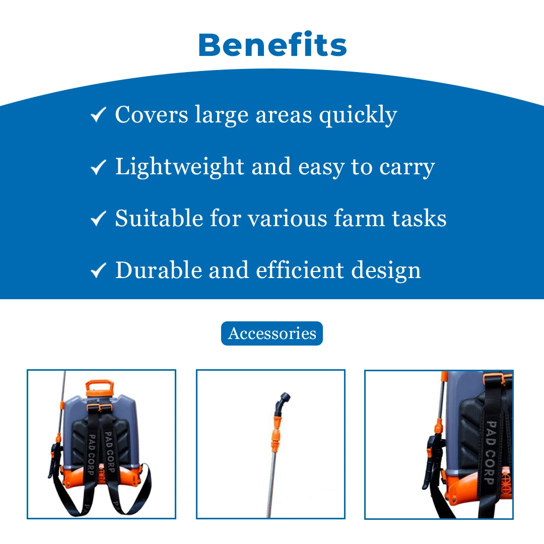 Pad Corp Li-Ion Lithium Battery Sprayer 12 Volt x 14 Amp, 1 Year Battery Warranty, Light Weight, 4.5 LPM Copper Motor, 16 Ltr Tank, Digital Volt Meter - Image 4