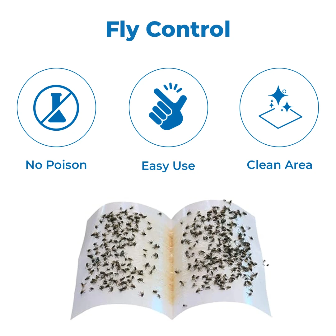 Green Revolution House Fly Trap (Pack of 10) Glue Trap, Insect Trap For Housefly, Poultry Flies, Sticky Paper - Image 3