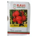 Ravi Rhino F1 Hybrid Tomato Seeds, Semi Determinate Flat Round, Deep Red, High Yield