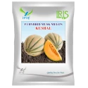 Iris KUSHAL F1 Hybrid Musk Melon Seeds, High Yield, Sweet Orange Flesh and Green Stripes Variety