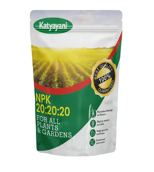 Katyayni NPK 20:20:20 Fertilizer for Plants With 2 Sample - Mix Micronutrient and Humic Acid, Complete Set For Plant Growth.